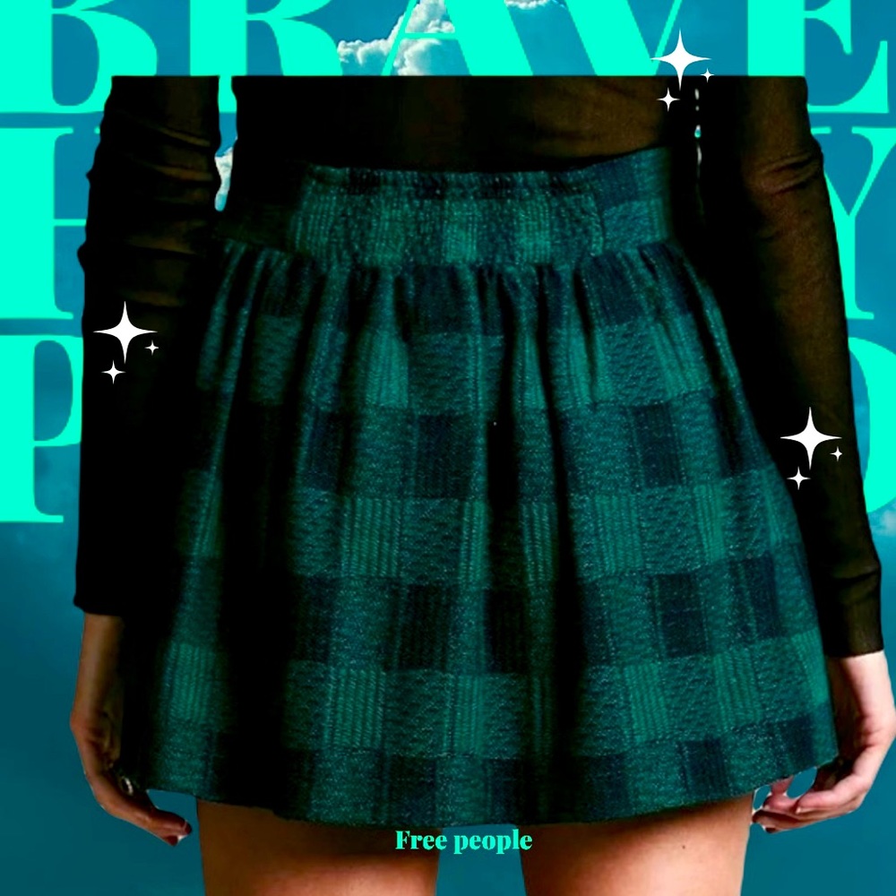 Free people holly go lightly tartan skirt Nwt